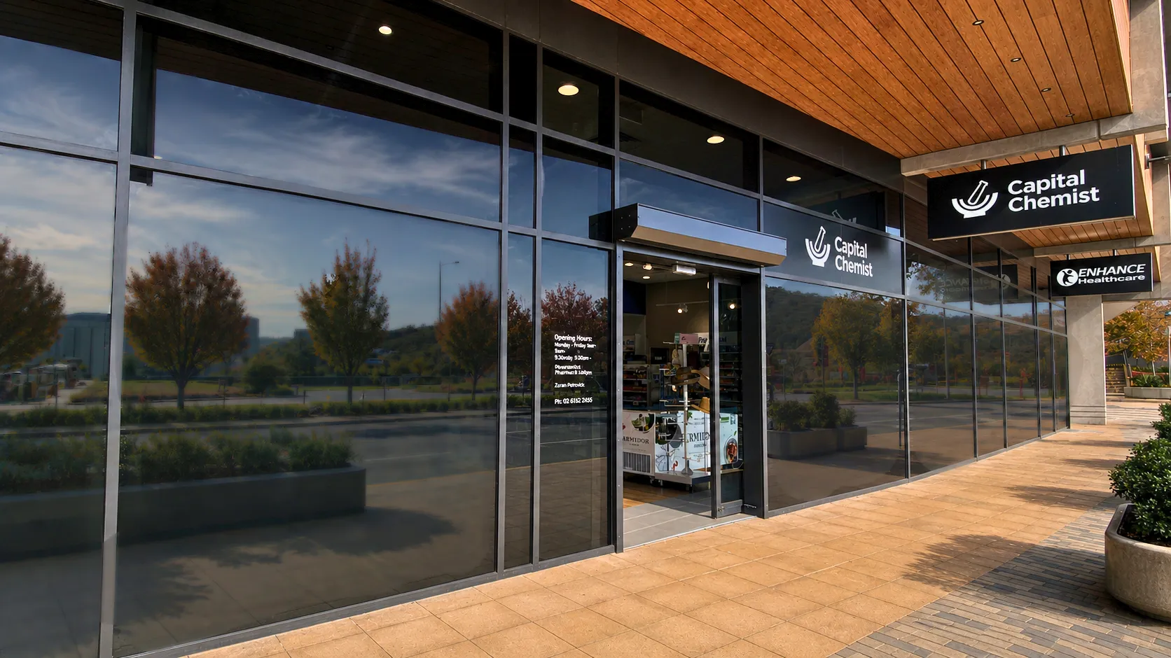 Exterior of Capital Chemist at 3 Felstead Vista, Denman Prospect ACT — Canberra location of Riverstone Counselling with Salihan Laugesen